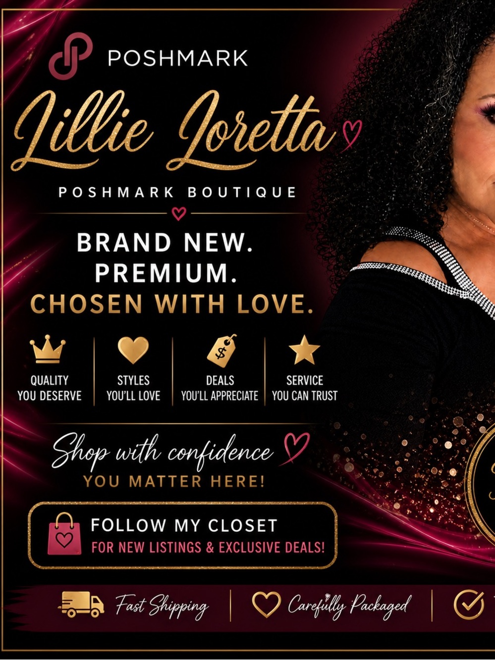Poshmark Boutique Promo Graphic - Black & Gold